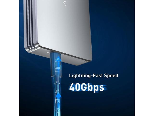 Tool-free 40Gbps M.2 NVMe SSD Enclosure for M1 M2 Pro/Max, Updated Smooth Anti-scratch Aluminum Alloy NVMe Enclosure, Compatible with...