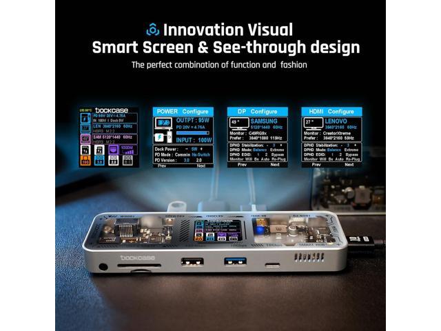 USB C Hub (10-in-1) with 4K@60Hz HDMI and DP, Gigabit Ethernet, 1 USB-C and 3 USB-A Ports, 100w PD Power Delivery, UHS-II TF/SD Card Slot for...