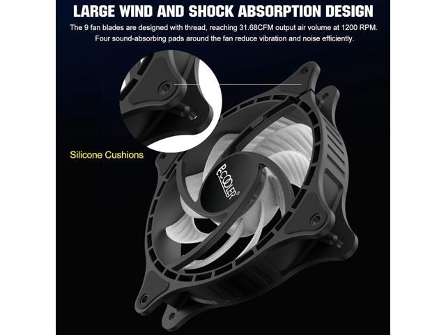 120MM Case Fan 3 Pack FX120 High Performance Cooling PC Fans - RGB Case Fans with Hydraulic Bearing - Low Noise Computer Fans Parts for PC Case