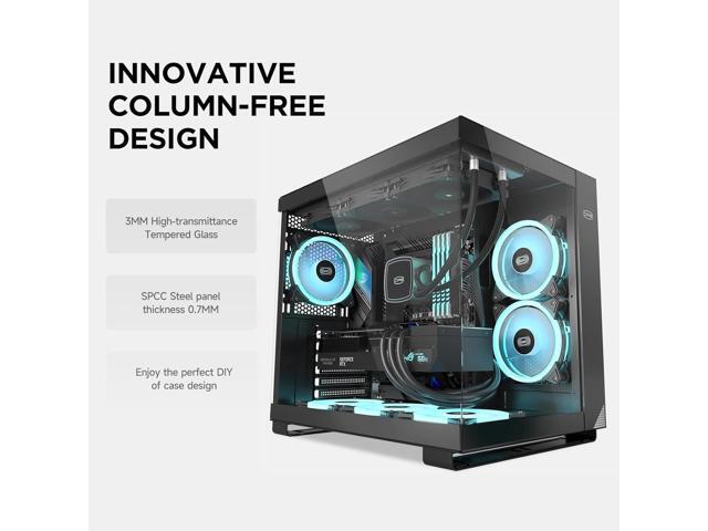 ARGB PC Case Mid Tower Desktop Computer Gaming Superior Case for ATX/M-ATX/ITX with 6 ARGB Case Fans,Column-Free Design,360MM Radiator & 400MM GPU...