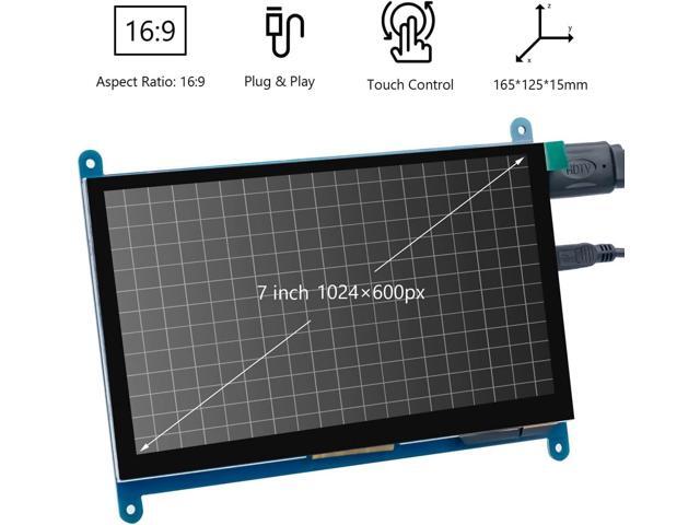 7 Inch IPS LCD Touch Screen Display Panel 1024×600 Capacitive Screen HDMI Monitor for Raspberry Pi, BB Black, Windows 10 8 7