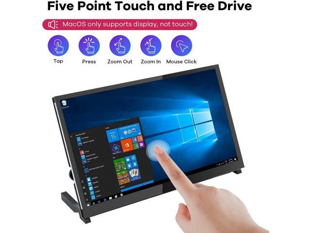 10.1' IPS LCD Capacitive Touch Screen HDMI Display Portable Monitor 1024X600 Built-in Dual Speakers for Raspberry Pi 4 3 2 Zero B+ Model B Xbox PS4...