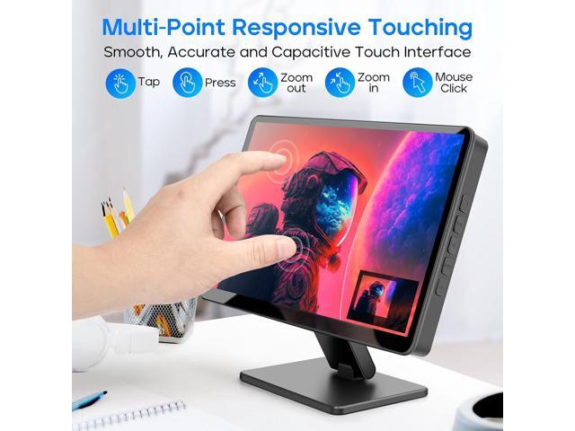 Touch Screen Monitor with Case, 7 Raspberry Pi Screen, IPS FHD 1024×600,Responsive and Smooth Touch,Dual Built-in Speakers,HDMI Input,Compatible...