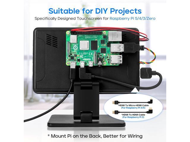 Touch Screen Monitor with Case, 7 Raspberry Pi Screen, IPS FHD 1024×600,Responsive and Smooth Touch,Dual Built-in Speakers,HDMI Input,Compatible...