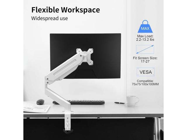 Monitor Mount Gas Spring Monitor Arm Desk Mount Fully Adjustable Fits 17 20 22 23 24 26 27 inch Monitors Weight Capacity up to 13.2 lbs