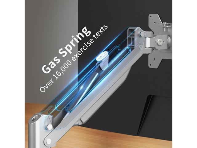 Monitor Mount Gas Spring Monitor Arm Desk Mount Fully Adjustable Fits 17 20 22 23 24 26 27 inch Monitors Weight Capacity up to 13.2 lbs (Silver)