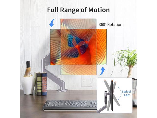 Monitor Mount Gas Spring Monitor Arm Desk Mount Fully Adjustable Fits 17 20 22 23 24 26 27 inch Monitors Weight Capacity up to 13.2 lbs (Silver)