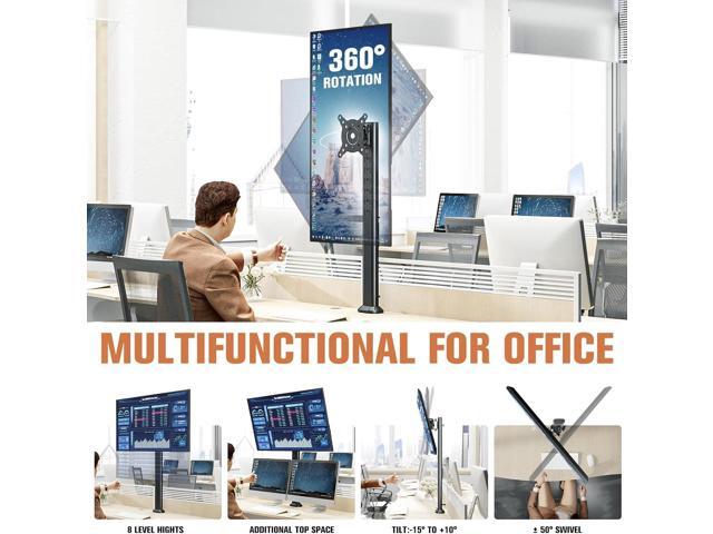 Single Tall Desk Monitor Arm Mount Stand Fit for 27 inch to 43 inch Flat Curved Computer Screen with Swivel, Height Adjustable, Rotation,Holds up...