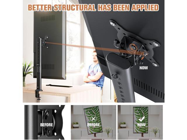 Single Tall Desk Monitor Arm Mount Stand Fit for 27 inch to 43 inch Flat Curved Computer Screen with Swivel, Height Adjustable, Rotation,Holds up...