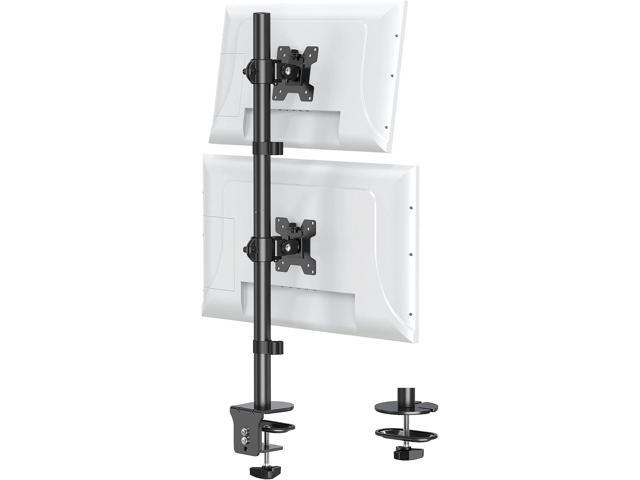 Vertical Dual Monitor Stand, Stacked Monitor Mount for 2 Monitors Up to 32 inches, Computer Monitor Arm with Swivel, Tilt, Height Adjustable, Each...
