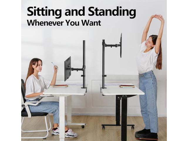 Tall Monitor Mount, Single Monitor Arm for 13-32 Inch Computer Screen, up to 17.6lbs, Height Adjustable Monitor Desk Mount with Tilt, Swivel,...