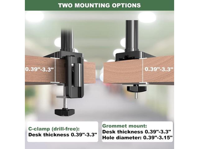 Triple Monitor Mount, 3 Monitor Desk Stand for Three Flat/Curved Computer Screens Up to 27, Heavy Duty Gas Spring Monitor Arms Hold up to 17.6lbs...