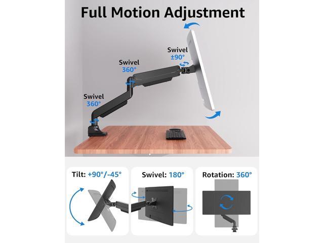 Single Monitor Mount fits 17''-43'' Ultrawide Screen, Holds 6.6-33lbs, Computer Monitor Arm Desk Mount, Heavy Duty Gas Spring Monitor Stand for...
