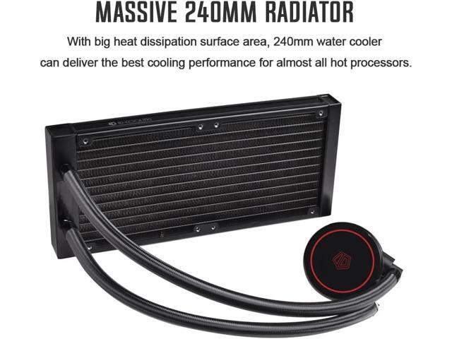 ID-COOLING AURAFLOW X 240 CPU Water Cooler RGB CPU Liquid Cooler 240mm AIO Cooler MB Sync 12V 4PIN Connector 2X120mm RGB Fan, Intel...