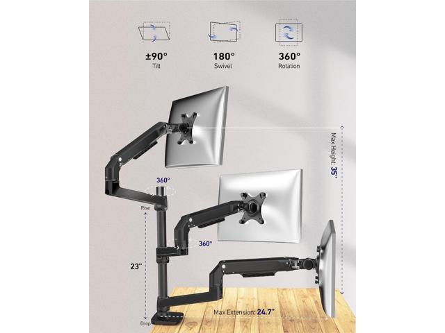 Triple Monitor Mount - Adjustable 3 Monitor Desk Mount, Triple Monitor Stand for Screens up to 40 Inches Within 25 lbs, Monitor Arm for 3 Monitors...