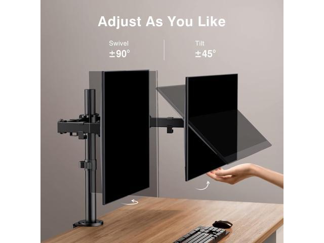 Dual Monitor Desk Mount, Fully Adjustable Dual Monitor Arm for 2 Computer Screens up to 32 inch, Heavy Duty Dual Monitor Stand for Desk, Holds up...