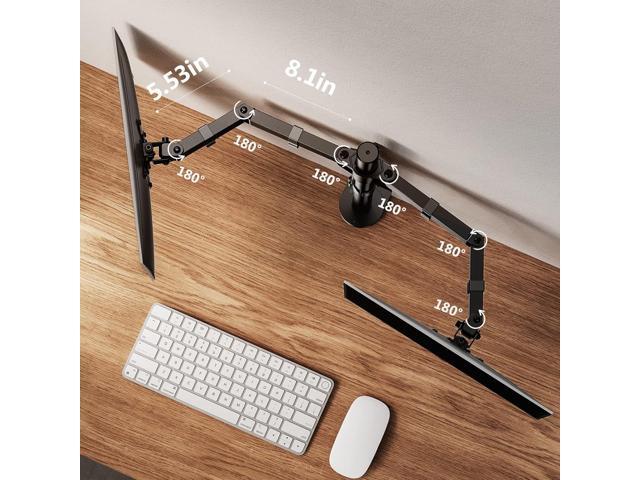 Dual Monitor Desk Mount, Fully Adjustable Dual Monitor Arm for 2 Computer Screens up to 32 inch, Heavy Duty Dual Monitor Stand for Desk, Holds up...