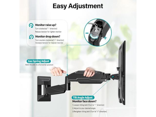 Monitor Wall Mount for Max 32 Inch Computer Screen, Premium Heavy Duty Single Monitor Arm, Full Motion Wall Monitor Mount with VESA Extension Kit,...