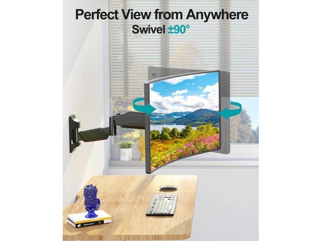 Monitor Wall Mount for Max 32 Inch Computer Screen, Premium Heavy Duty Single Monitor Arm, Full Motion Wall Monitor Mount with VESA Extension Kit,...