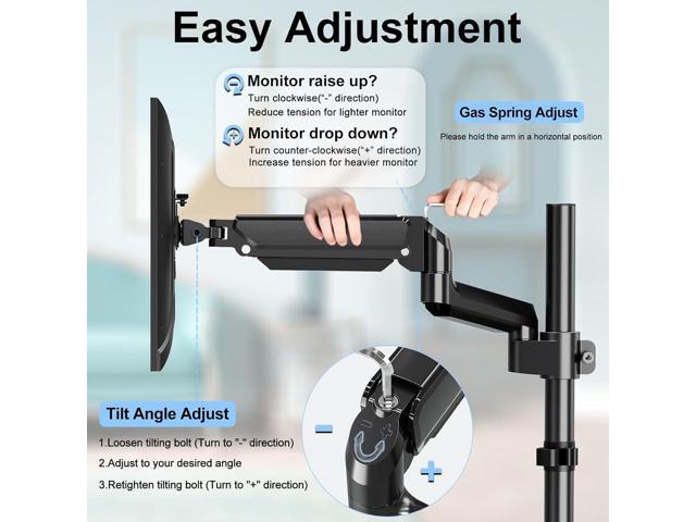 Dual Monitor Mount for 13 to 32' Computer Screen, Gas Spring Monitor Stands for 2 Monitors Hold up to 19.8lbs Each, Height Adjustable Dual Monitor...