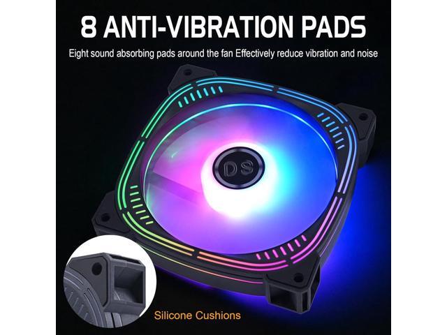 Rainbow LED RGB Fans with Controller for PC Case, CPU Cooler, Radiators System - 6pcs RGB Fans