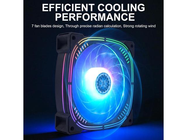 Rainbow LED RGB Fans with Controller for PC Case, CPU Cooler, Radiators System - 6pcs RGB Fans