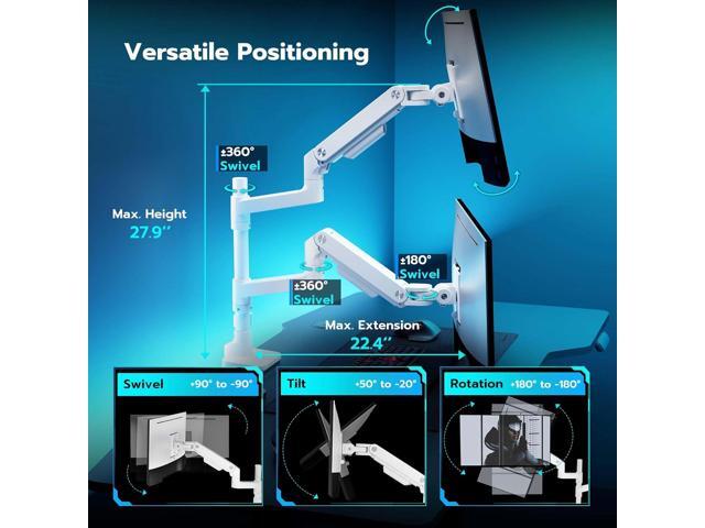 Dual Monitor Arm for Ultrawide Heavy Duty Curved Monitor Stacking, Fits 17-49 Inch, Vertical Gas Spring Double Monitor Mount with USB, Adjustable...