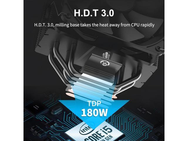 Premium CPU Cooler, PWM 130mm Fan, 180W TDP CPU Air Cooler, Nickel-Plated Anti-oxidant Protective Layer AM4 CPU Cooler for AM5, Ryzen, Intel LGA...