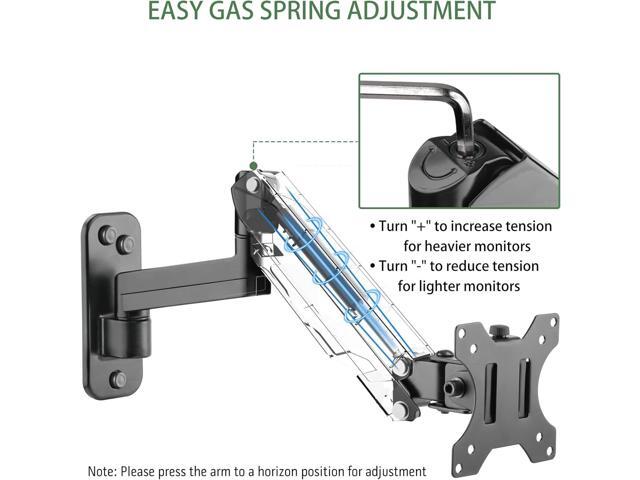 Monitor Wall Mount, Computer Monitor Wall Mount for 17-32 inch Flat/Curved Screens, Gas Spring Single Wall Mount Monitor Arm Holds up to 17.6lbs,...