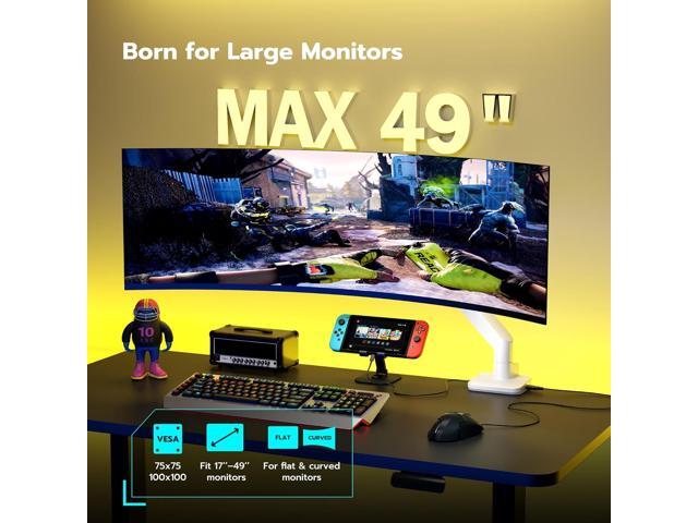 Single Monitor Mount with USB A/C, Heavy Duty Monitor Arm for 17 to 49 inch Ultrawide Monitor, Holds 44 lbs, Adjustable Gas Spring Monitor Arm Desk...