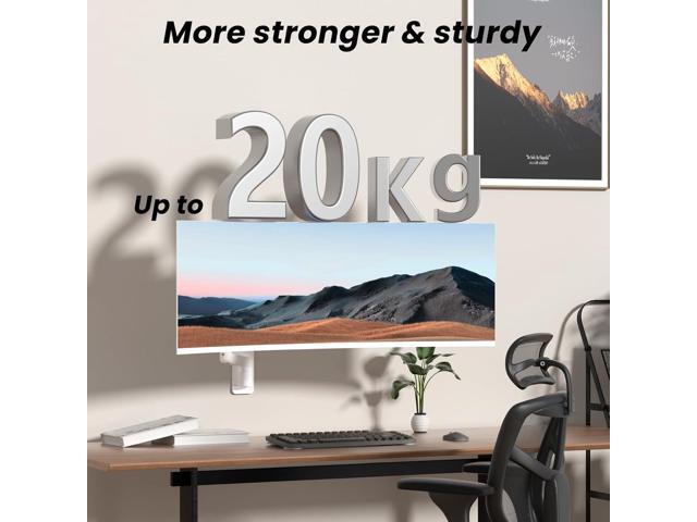 17-49 inch Premium Ultrawide Monitor Wall Mount, Heavy Duty Single Wall Mount Monitor Arm up to 44lbs, Fully Adjustable Single Wall Monitor Arm...