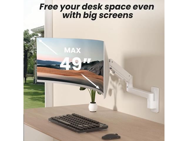 17-49 inch Premium Ultrawide Monitor Wall Mount, Heavy Duty Single Wall Mount Monitor Arm up to 44lbs, Fully Adjustable Single Wall Monitor Arm...