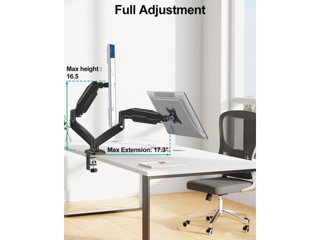 Dual Monitor Mount Fits 13 to 32 Inch Computer Screen, Height Adjustable Monitor Stand for 2 Monitors, Gas Spring Monitor Arm Holds up to 17. 6lbs...