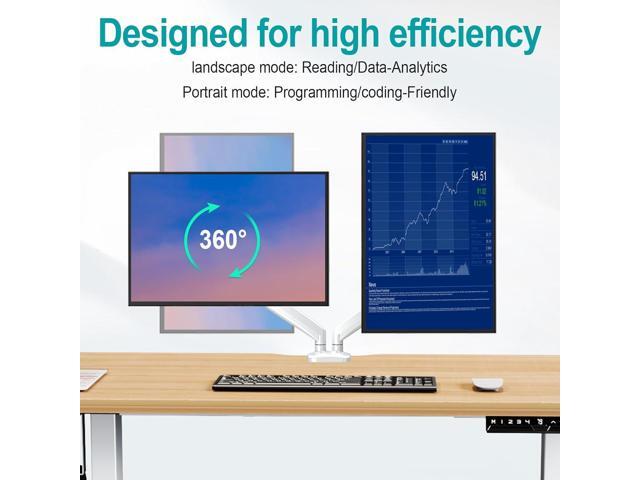 Dual Monitor Mount Fits 13 to 32 Inch Computer Screen, Height Adjustable Monitor Stand for 2 Monitors, Gas Spring Monitor Arm Holds up to 17. 6lbs...