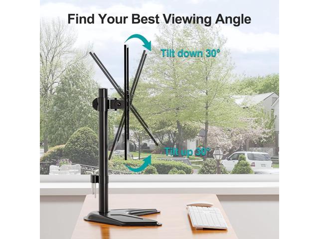 Single Monitor Stands Fits 13-32 inch/17.6 lbs Screen, Free-Standing Computer Monitor Mount, Monitor Desk Stand with Adjustable...