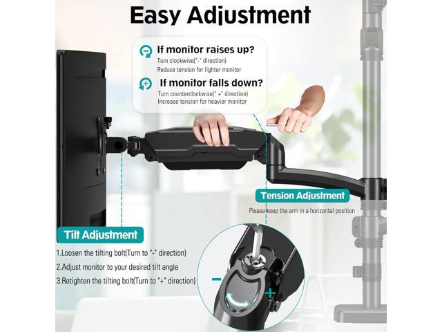 Triple Monitor Mount for Max 32' Computer Screen, Adjustable 3 Monitor Desk Mount, up to 17.6lbs Each, Gas Spring Monitor Arm with Tilt Swivel...