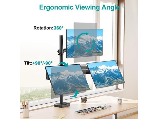 Triple Monitor Mount for Max 32' Computer Screen, Adjustable 3 Monitor Desk Mount, up to 17.6lbs Each, Gas Spring Monitor Arm with Tilt Swivel...