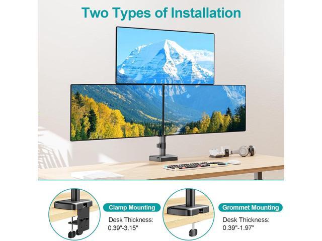 Triple Monitor Mount for Max 32' Computer Screen, Adjustable 3 Monitor Desk Mount, up to 17.6lbs Each, Gas Spring Monitor Arm with Tilt Swivel...