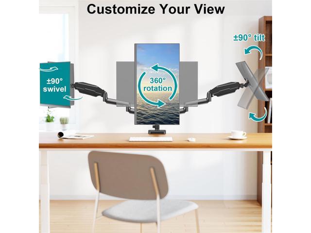 Triple Monitor Desk Mount - Articulating Gas Spring Monitor Arm, Removable VESA Mount Desk Stand with Clamp and Grommet Base - Fits 13 to 27 Inch...