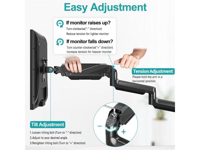 Triple Monitor Mount, Monitor Desk Mount for 3 Computer Screens up to 27', Triple Monitor Arm with Gas Spring, Heavy Duty Monitor Stand Holds up to...