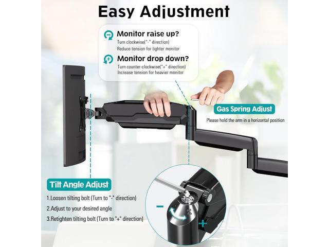 Triple Monitor Mount, 3 Monitor Desk Mount for There Screens up to 32 Inch, Full Motion Gas Spring Triple Monitor Stand, Heavy Duty Monitor Arm...