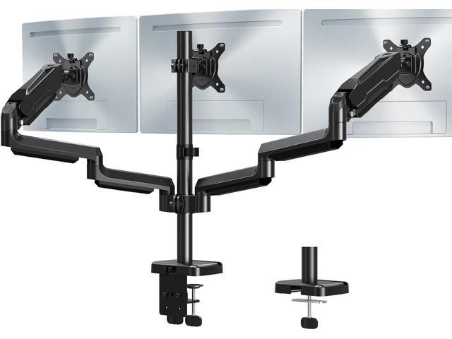 Triple Monitor Mount, 3 Monitor Desk Mount for There Screens up to 32 Inch, Full Motion Gas Spring Triple Monitor Stand, Heavy Duty Monitor Arm...