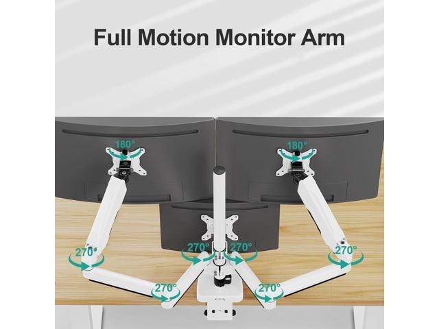 Triple Monitor Mount, 3 Monitor Desk Mount for There Screens up to 32 Inch, Full Motion Gas Spring Triple Monitor Stand, Heavy Duty Monitor Arm...