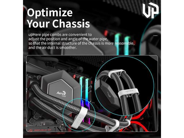 CPU Liquid Coolers Tube Combs 8 Pieces Set =4 Pieces for Tube Diameter Up to 11mm(0.43in)/4 Pieces for Tube Diameter Up to 13mm(0.51in)- White