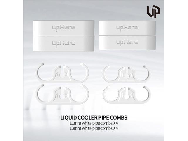 CPU Liquid Coolers Tube Combs 8 Pieces Set =4 Pieces for Tube Diameter Up to 11mm(0.43in)/4 Pieces for Tube Diameter Up to 13mm(0.51in)- White