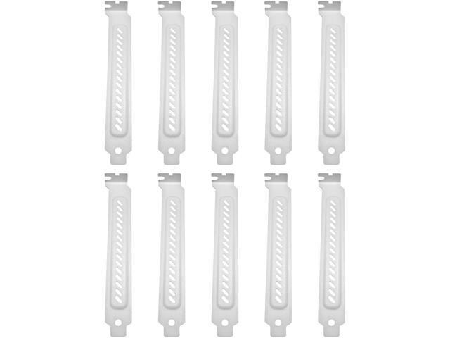 10 PCI Slot Cover Dust Filter Bracket Expansion Blank Plate Shield Metal - White