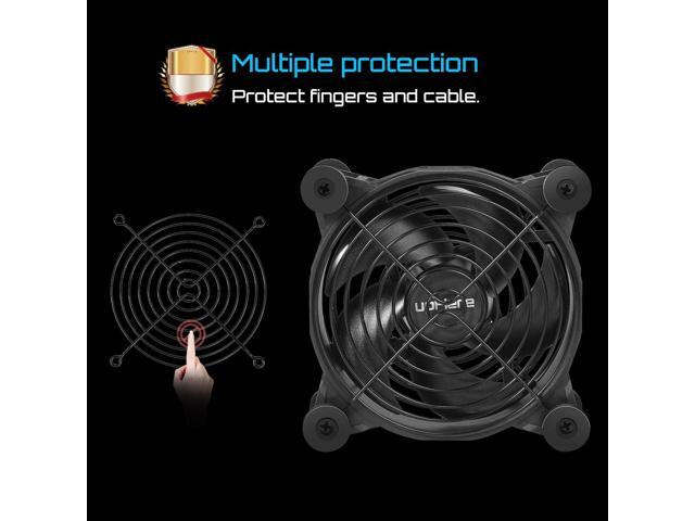 USB Computer Fan Black,Dual 120mm Fan,Silent Fan for Computer Cases Computer Cabinet PlayStation Xbox Cooling