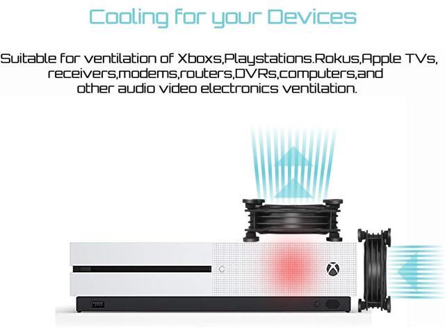 USB Computer Fan Black,Dual 120mm Fan,Silent Fan for Computer Cases Computer Cabinet PlayStation Xbox Cooling