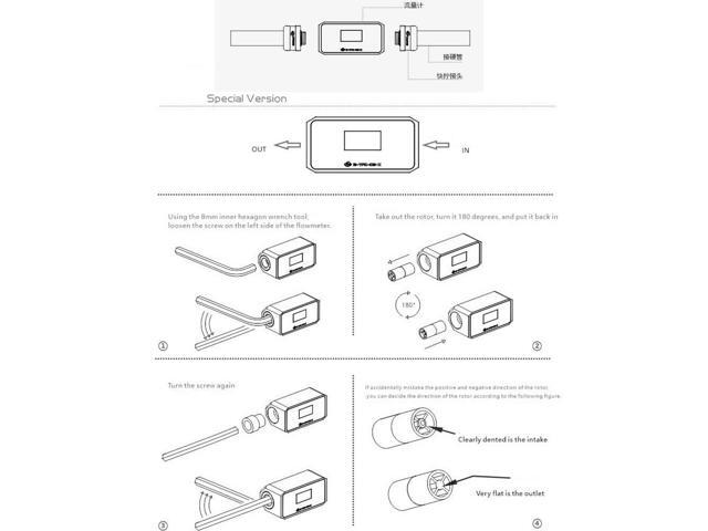 Water Cooling Digital Flow Meter Temperature Display