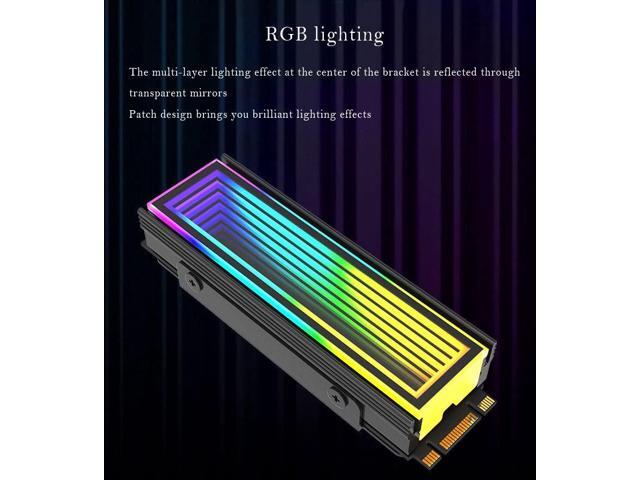 M.2 2280 ARGB Hard Drive Heatsink Cooling M2.2280 SSD Cooler 5V 3Pin Addressable RGB Sync Multi Mainboard Efficient Heat Dissipation SSD Radiator...